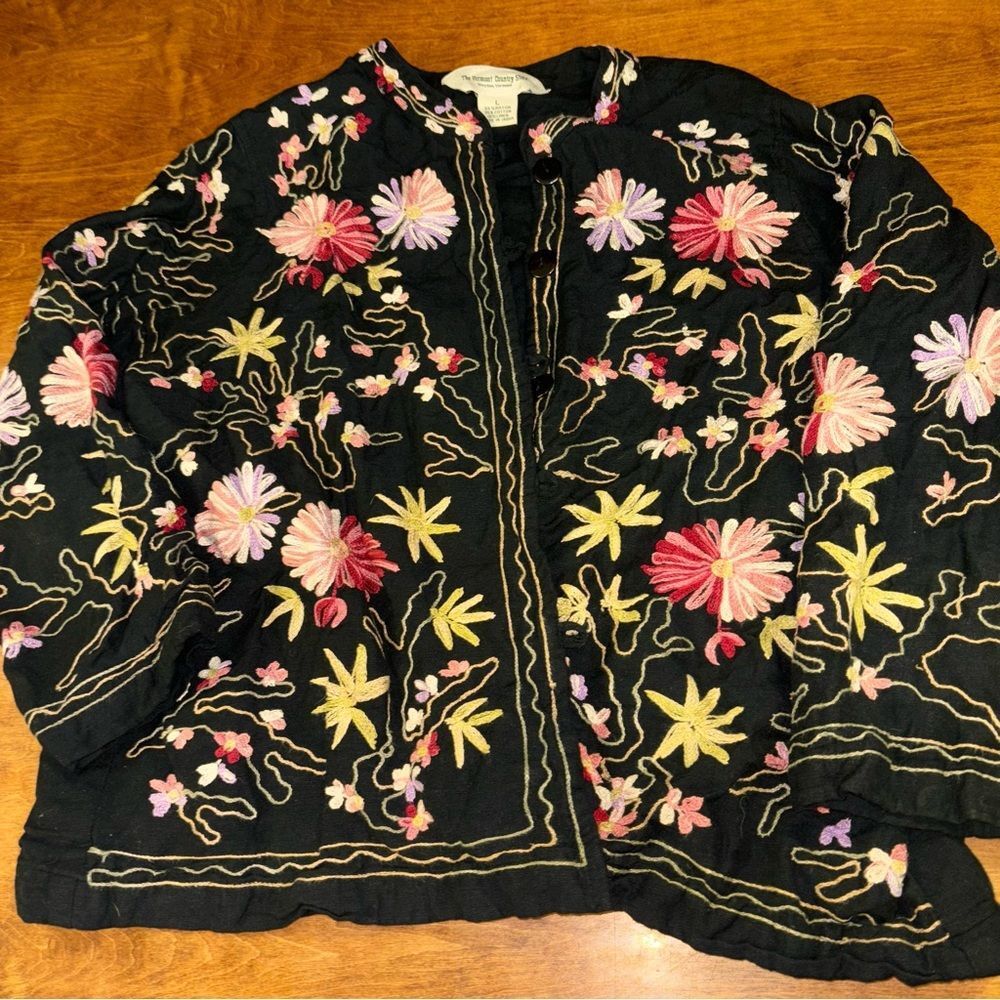 Vermont Country Store floral embroidered jacket size large